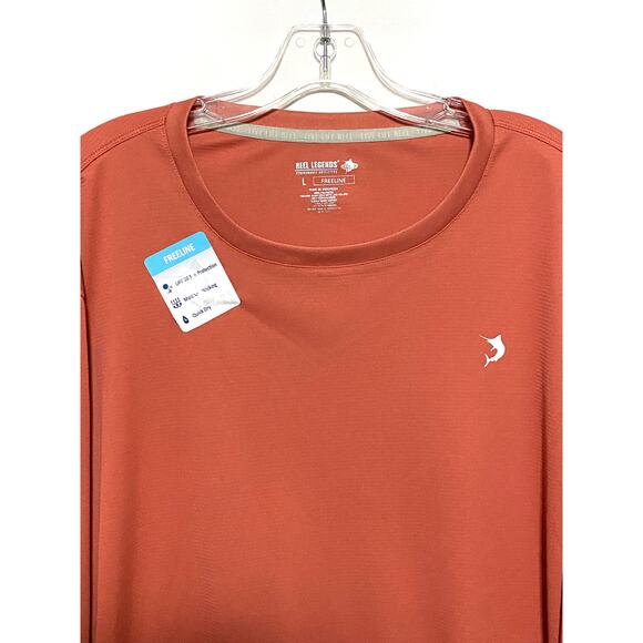 Reel Legends Freeline Orange Long Sleeve Shirt Men L Fishing Outdoor Boating NWT - Picture 2 of 10
